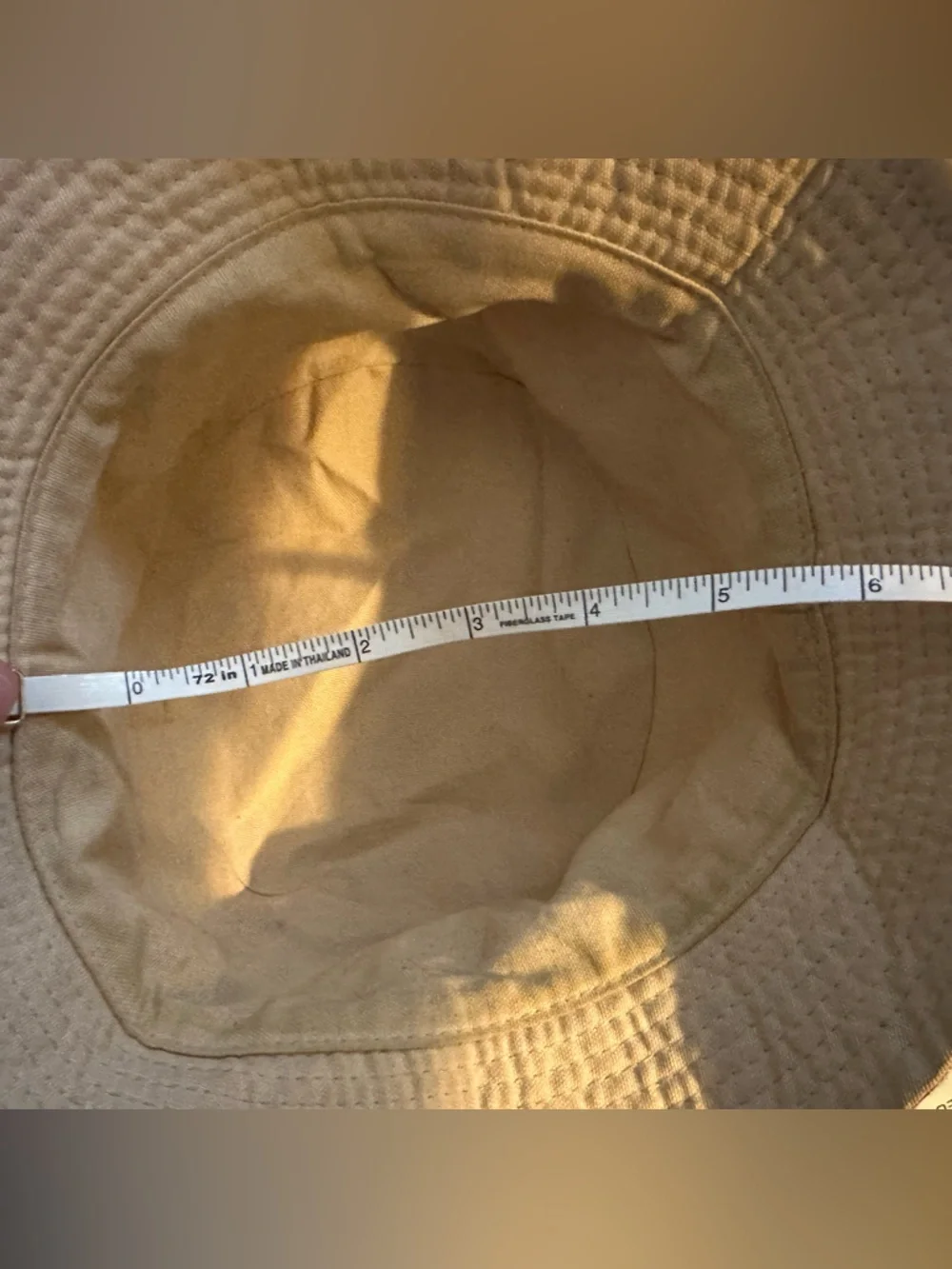 Burberry Beige Plaid Bucket Hat with Black & Red Accents